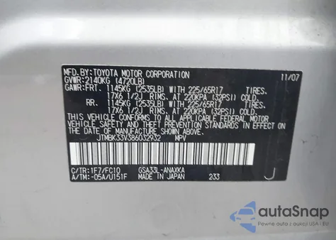 2008 Toyota Rav4 Base V6 from USA, damaged, VIN JTMBK33V386032932